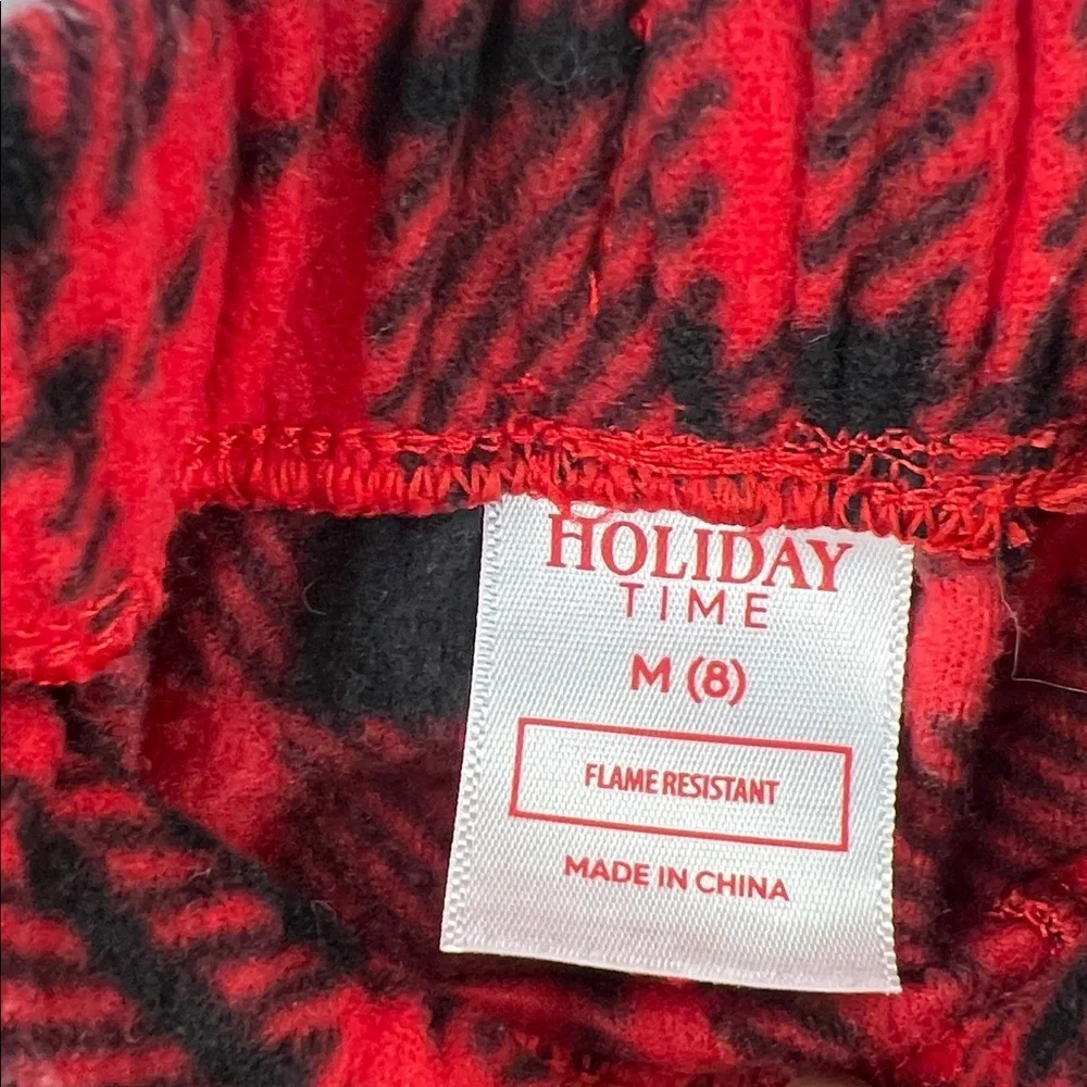 Girl’s Fleece Pants - Red Plaid - Size 8 Medium